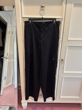 Drew Black Wide Leg Cargo Pants